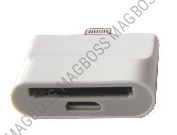 Adapter 2w1 lightning na 30-pin/ MicroUSB iPhone 5 - biały