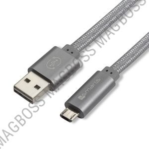 4SC8462 - Kabel micro USB 1m 4smarts GleamCord - szary (oryginalny)