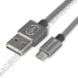 4SC8452  - Kabel micro USB 1m Quick Charge 4smarts RAPIDCord - szary (oryginalny)
