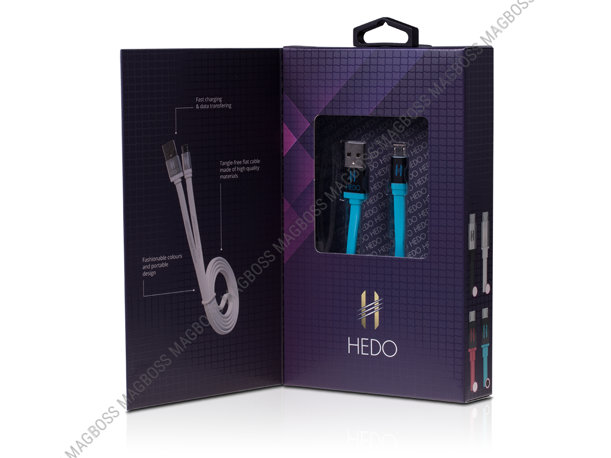 H-CLU1LL01 - Kabel micro-usb HEDO uniwersalny - niebieski (oryginalny) - Retail Pack