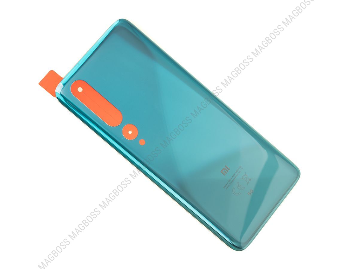 550500007N1L - Klapka baterii Xiaomi Mi 10 - zielona (oryginalna)