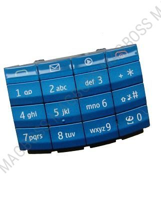 9791K26 - Klawiatura Nokia X3-02 - niebieska (oryginalna)