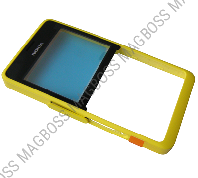 02503C3 - Obudowa przednia Nokia 210 Asha Dual SIM - żółta (oryginalna)