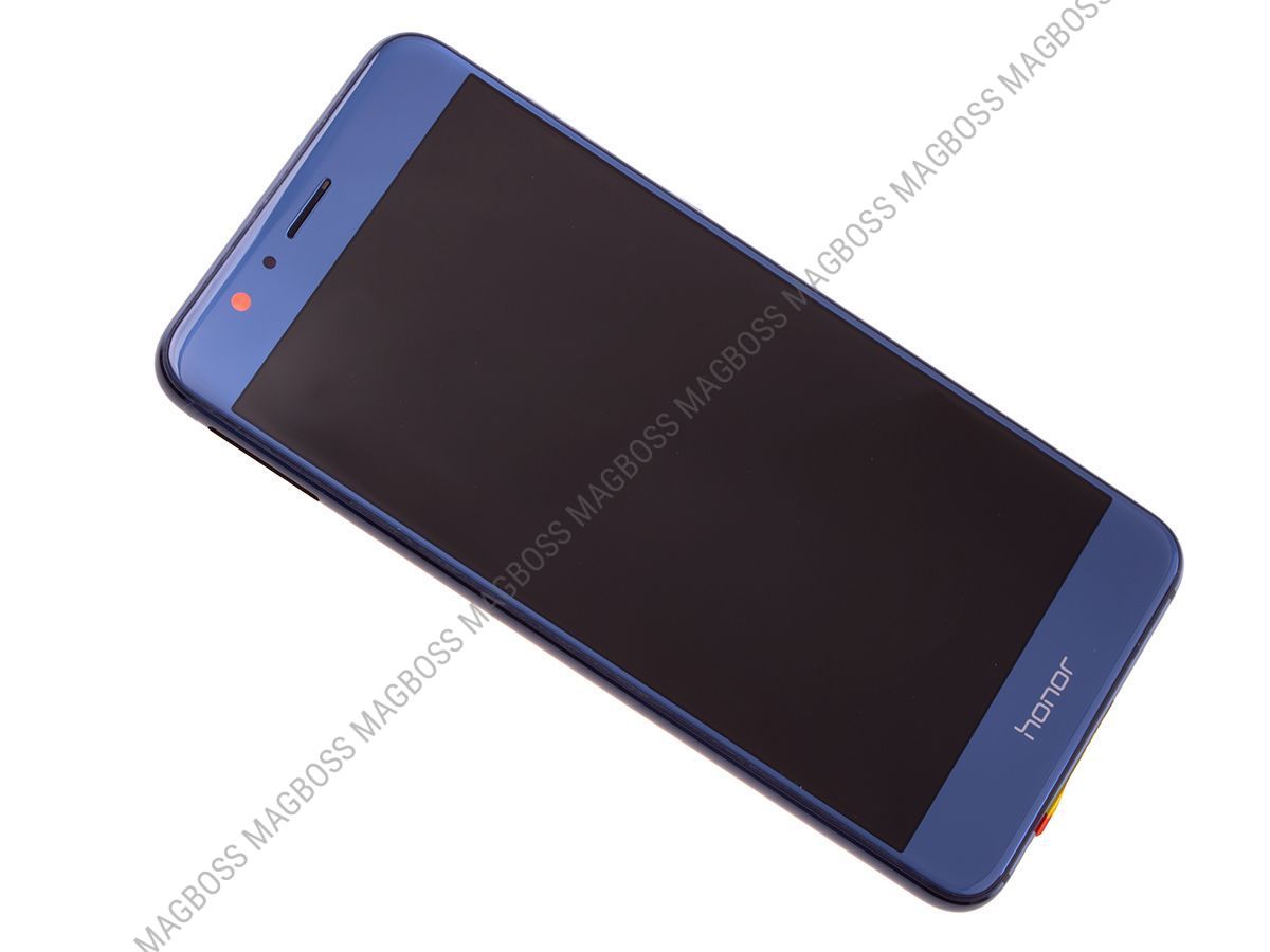 02350USN - Obudowa przednia z ekranem dotykowym i wyświetlaczem Huawei Honor 8 - niebieska (oryginalna)