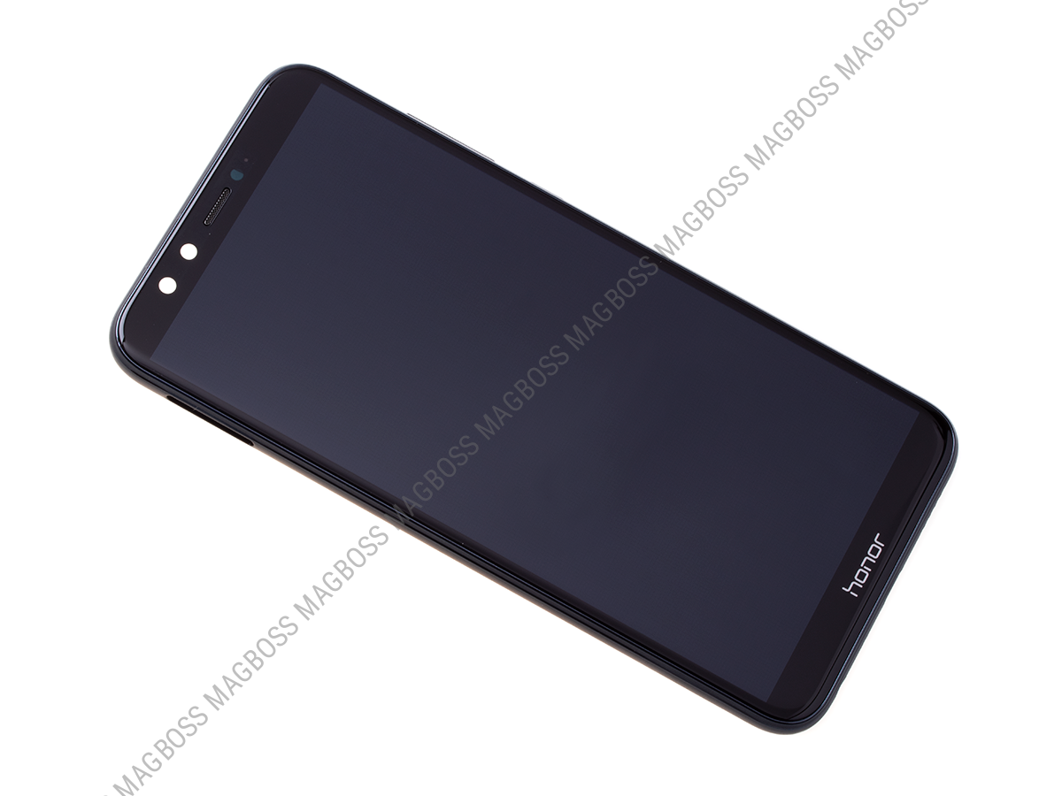 02351SNN - Obudowa przednia z ekranem dotykowym i wyświetlaczem Huawei Honor 9 Lite - czarna (oryginalna)