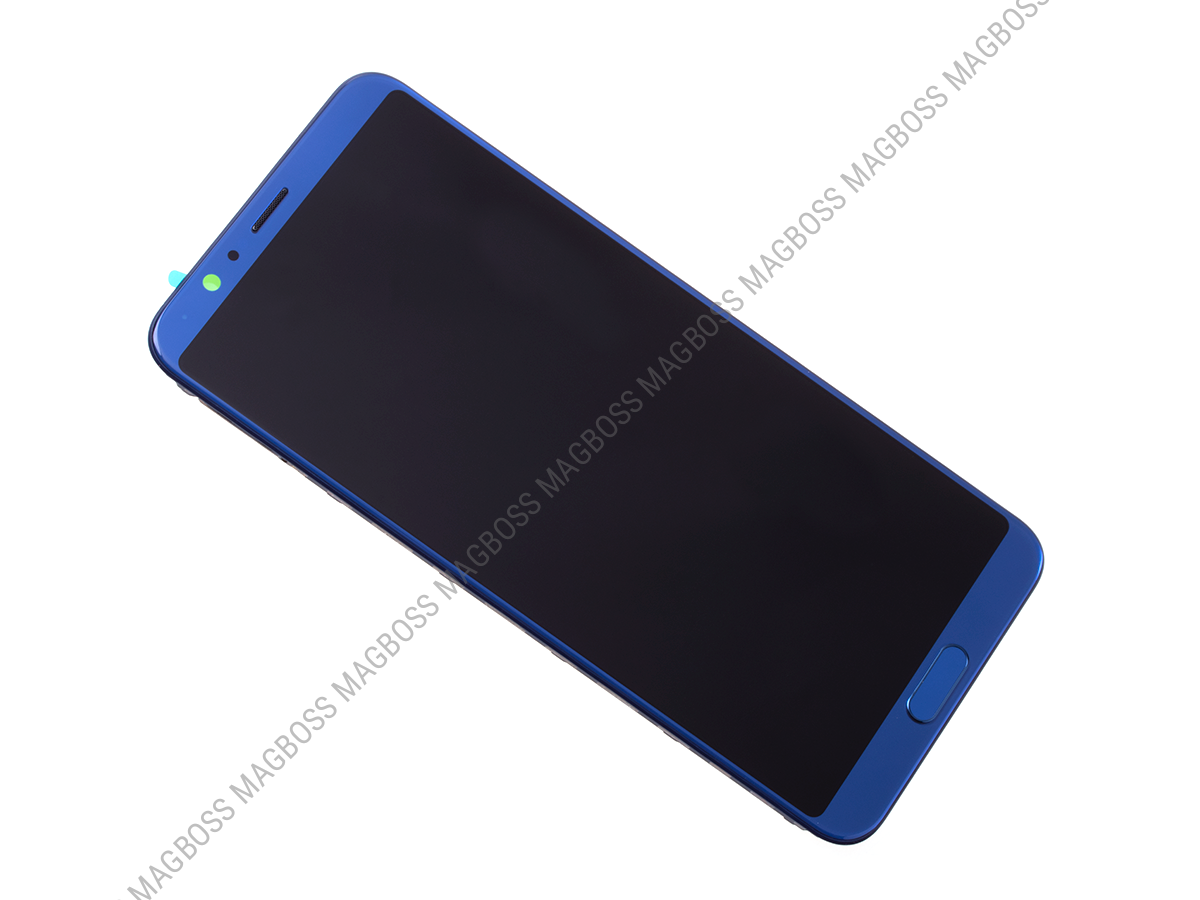 02351SXB - Obudowa przednia z ekranem dotykowym i wyświetlaczem Huawei Honor View 10 - niebieska (oryginalna)