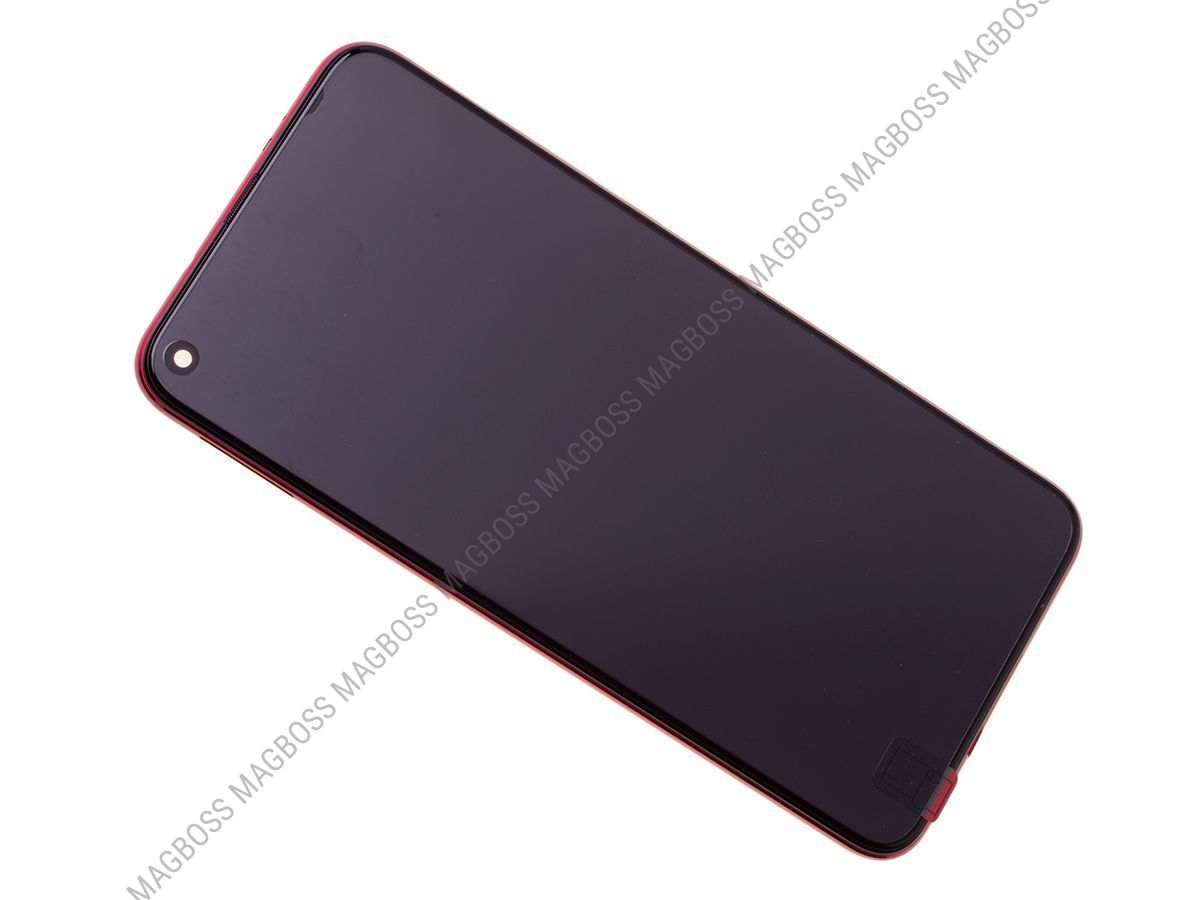 02352JKR - Obudowa przednia z ekranem dotykowym i wyświetlaczem Huawei Honor View 20 - czerwona (oryginalna)