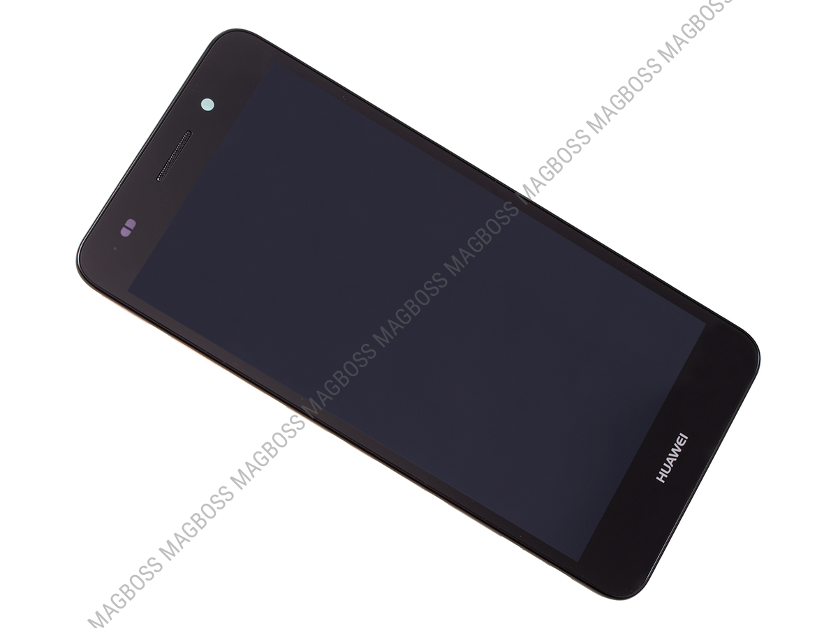 02350XME, 02350VUG - Obudowa przednia z ekranem dotykowym i wyświetlaczem Huawei Y6II - czarna (oryginalna)