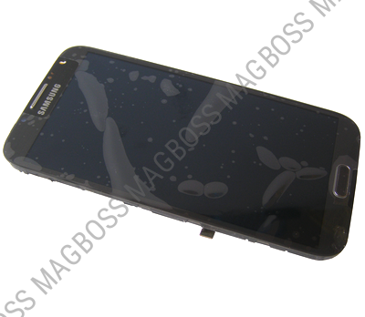 GH97-14114B - Obudowa przednia z ekranem dotykowym i wyświetlaczem LCD Samsung N7105 Galaxy Note II LTE - szara (oryginalna)