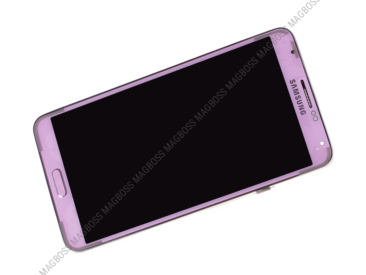 GH97-15209C, GH97-15107C - Obudowa przednia z ekranem dotykowym i wyświetlaczem LCD Samsung N9005 Galaxy Note III - różowa (oryginalna)