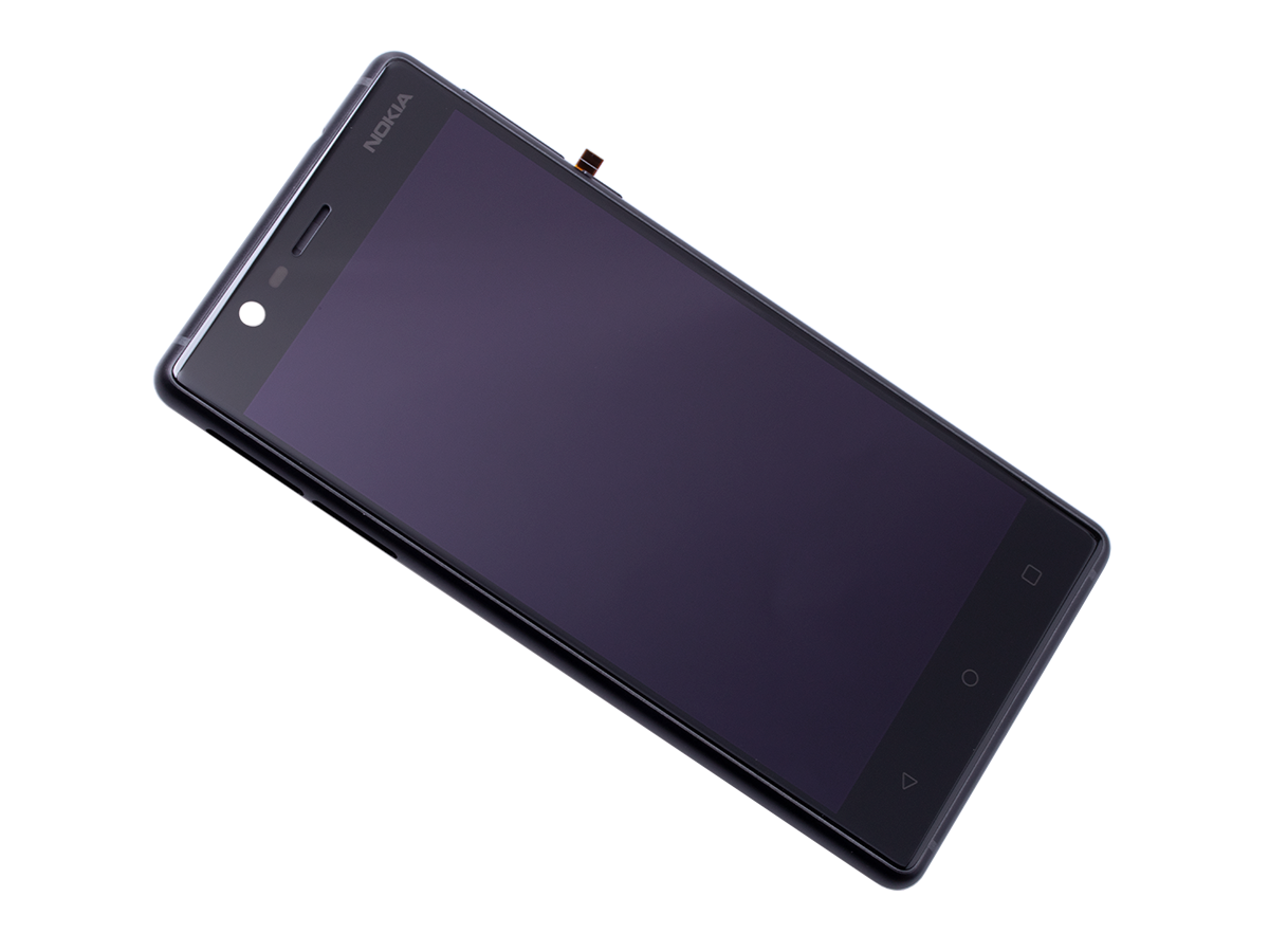 20NE1BW0003 - Obudowa przednia z ekranem dotykowym i wyświetlaczem Nokia 3/ Nokia 3 Dual SIM - typ B - czarna (oryginalna)