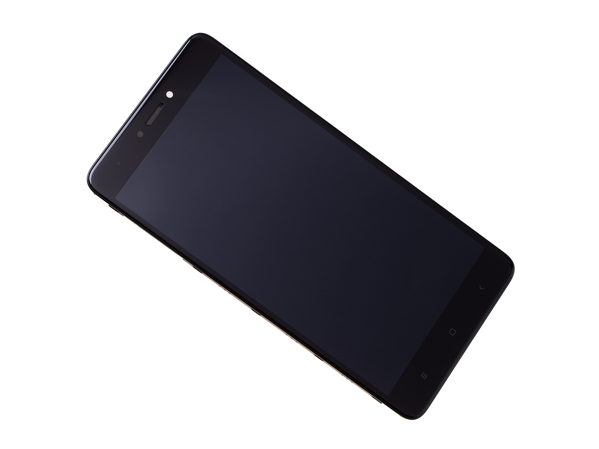 480069601004 - Obudowa przednia z ekranem dotykowym i wyświetlaczem Xiaomi Redmi Note 4 - czarna (oryginalna)