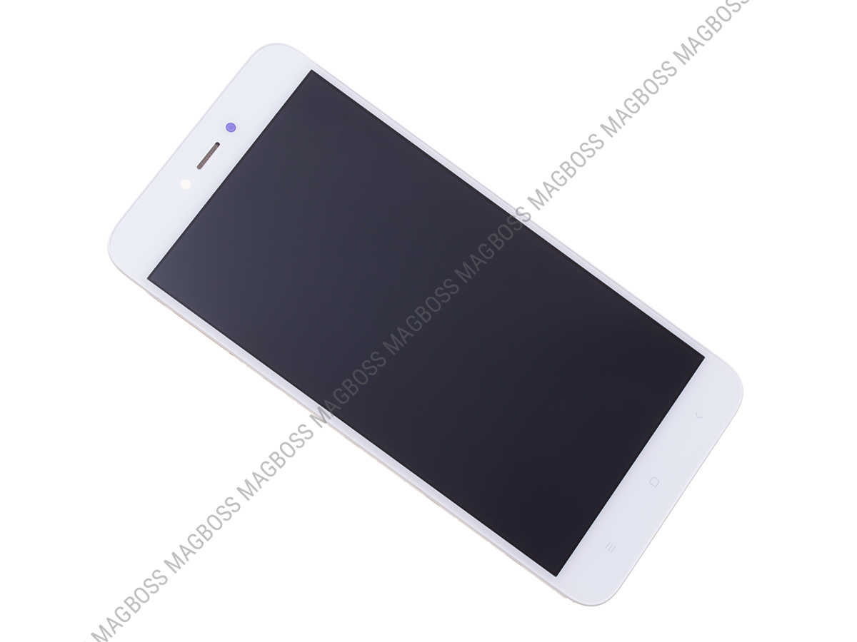 560410006033 - Obudowa przednia z ekranem dotykowym i wyświetlaczem Xiaomi Redmi Note 5A - biała (oryginalna)