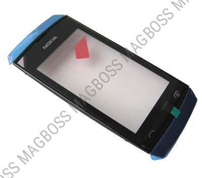 00801K2 - Obudowa przednia z ekranem dotykowym Nokia 305 Asha/ 306 Asha - niebieska (oryginalna)
