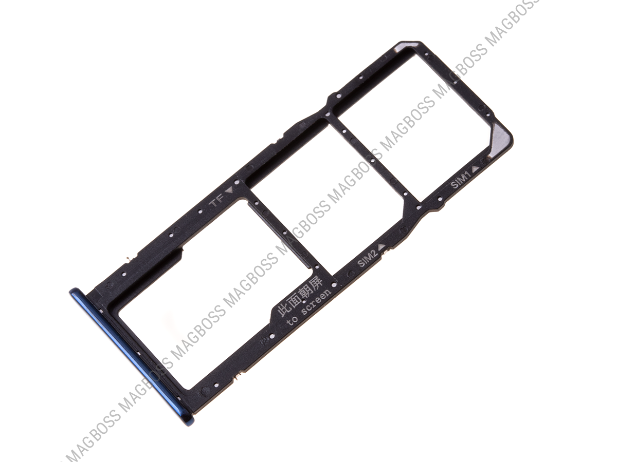 97070TGT - Szufladka karty SIM Huawei Y7 2018 - niebieska (oryginalna)