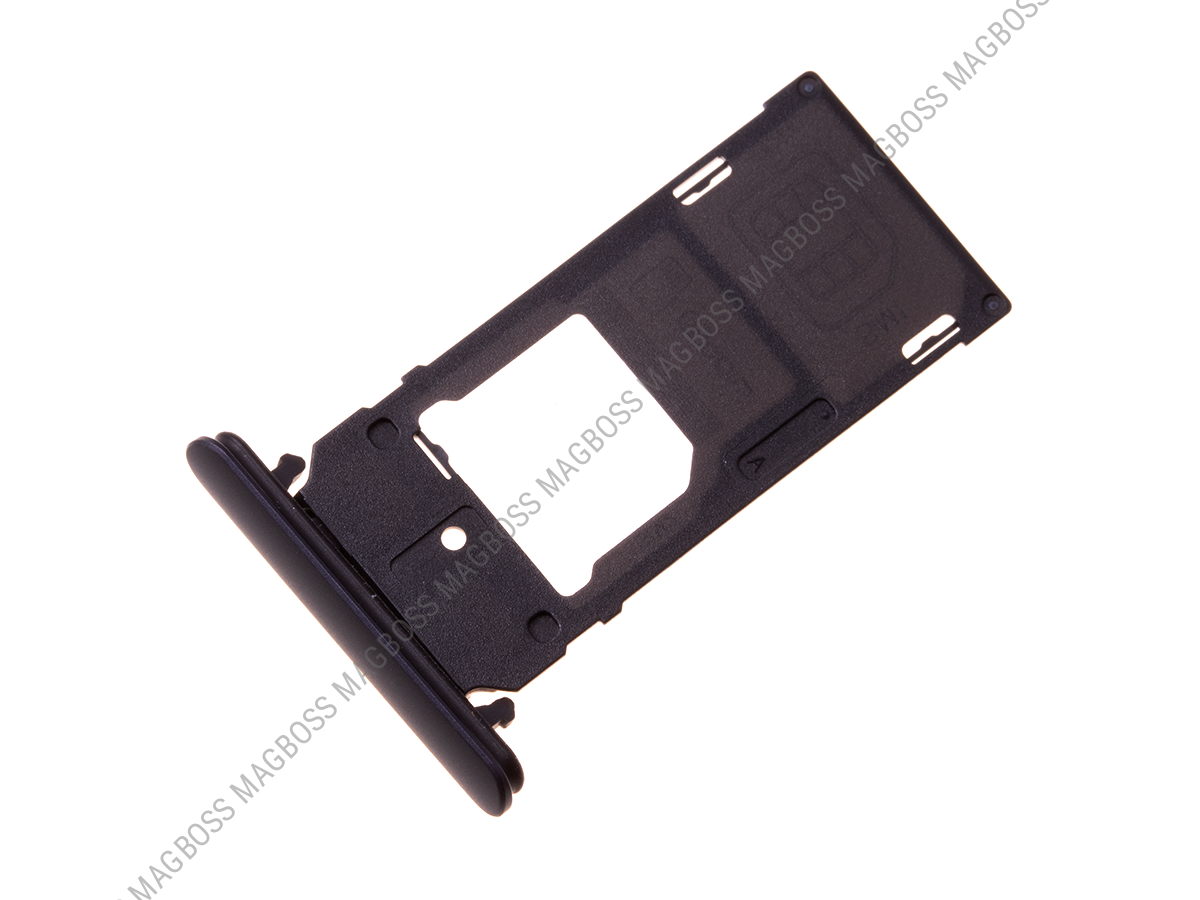 U50054061, 1313-0973 - Szufladka karty SIM Sony H8324 Xperia XZ2 Compact Dual SIM - czarna (oryginalna)