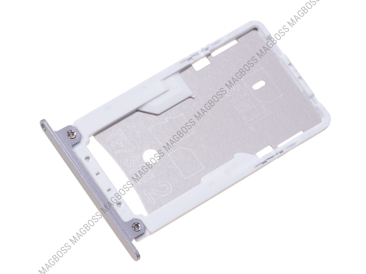 550050500036 - Szufladka karty SIM Xiaomi Redmi Note 4 - srebrna (oryginalna)