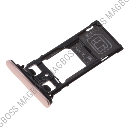 1302-3717 - Szufladka karty Sony F8132 Xperia X Performance Dual - rose (oryginalna)