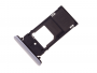 U50054051, 1313-0974 - Szufladka karty SIM Sony H8324 Xperia XZ2 Compact Dual SIM - srebrna (oryginalna)