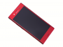 U50061561, 1307-9874 - Obudowa przednia z ekranem dotykowym i wyświetlaczem LCD Sony G8141 Xperia XZ Premium - czerwona (oryginalna)